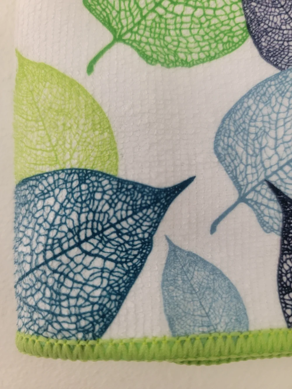 Panache Blue & Green Leaf Microfiber Towel